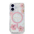 Guess Guess iPhone 16 Backcover hoesje - Magsafe - Resin Flowers Design - Roze