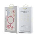 Guess Guess iPhone 16 Backcover hoesje - Magsafe - Resin Flowers Design - Roze