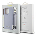 Guess Guess iPhone 16 Pro Back cover case - Magsafe - Grained - Flower Charm Strap - Purple