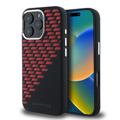 AMG iPhone 16 Pro Back-Cover hul - Magsafe - Silicone Rhombs - Schwarz