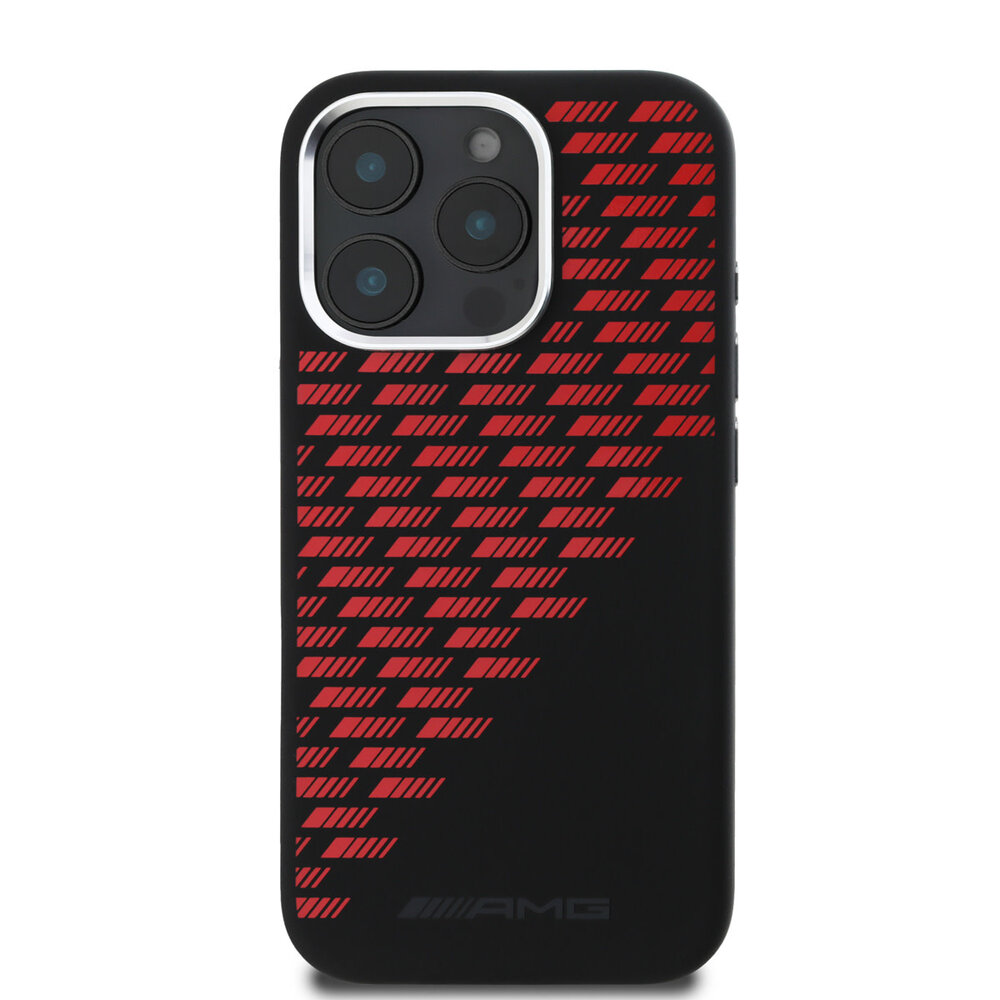 AMG AMG iPhone 16 Pro Back cover case - Magsafe - Silicone Rhombs - Black AMG AMG iPhone 16 Pro Back cover case - Magsafe - Silicone Rhombs - Black