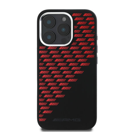 AMG AMG iPhone 16 Pro Back cover case - Magsafe - Silicone Rhombs - Black AMG AMG iPhone 16 Pro Back cover case - Magsafe - Silicone Rhombs - Black