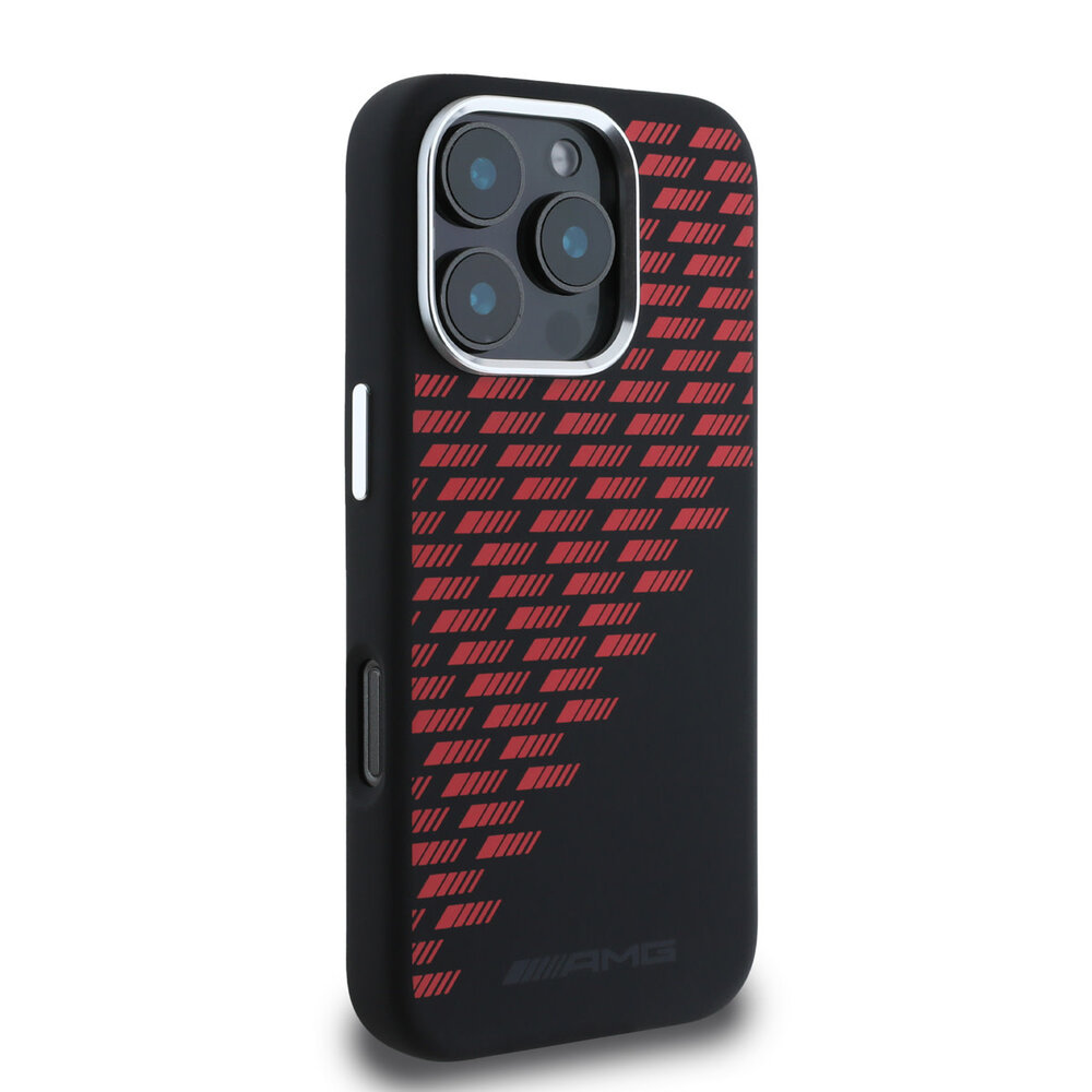 AMG AMG iPhone 16 Pro Back cover case - Magsafe - Silicone Rhombs - Black AMG AMG iPhone 16 Pro Back cover case - Magsafe - Silicone Rhombs - Black