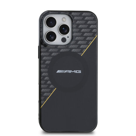 AMG AMG iPhone 16 Pro Max Backcover hoesje - Magsafe - Double Layer - Zwart AMG AMG iPhone 16 Pro Max Backcover hoesje - Magsafe - Double Layer - Zwart