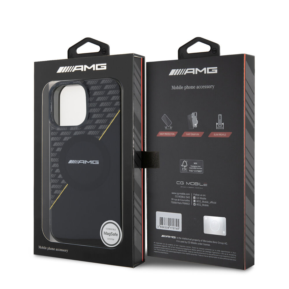 AMG AMG iPhone 16 Pro Max Backcover hoesje - Magsafe - Double Layer - Zwart AMG AMG iPhone 16 Pro Max Backcover hoesje - Magsafe - Double Layer - Zwart
