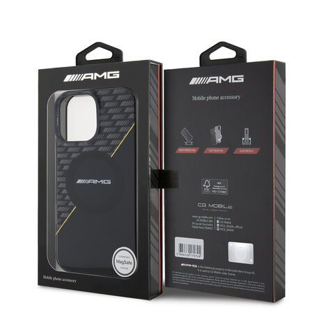 AMG AMG iPhone 16 Pro Max Backcover hoesje - Magsafe - Double Layer - Zwart AMG AMG iPhone 16 Pro Max Backcover hoesje - Magsafe - Double Layer - Zwart