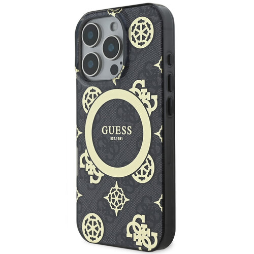 Guess Guess iPhone 16 Pro Back-Cover hul - Magsafe - Peony 4G - Schwarz