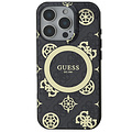 Guess Guess iPhone 16 Pro Back cover case - Magsafe - Peony 4G - Black