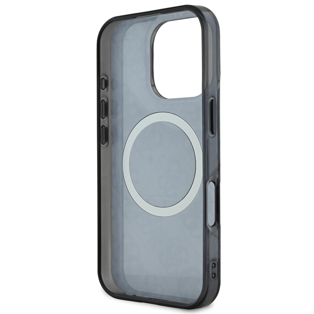 Guess Guess iPhone 16 Pro Max Back cover case - Magsafe - Peony 4G - Black