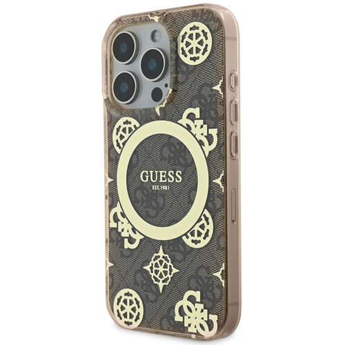 Guess Guess iPhone 16 Pro Max Back-Cover hul - Magsafe - Peony 4G - Braun