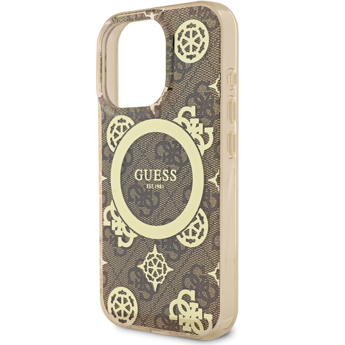 Guess Guess iPhone 16 Pro Max Backcover hoesje - Magsafe - Peony 4G - Bruin, foto 5 van 6