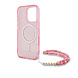 Guess Guess iPhone 16 Pro Max Back cover case - Magsafe - Glitter - Pearl Strap - Pink