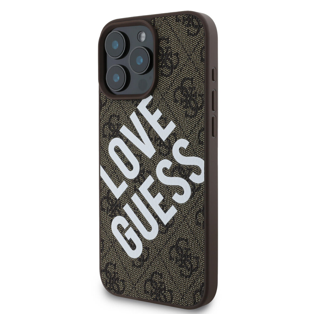 Guess Guess iPhone 16 Pro Max Back cover case - Magsafe 4G - LOVE GUESS - Brown Guess Guess iPhone 16 Pro Max Back cover case - Magsafe 4G - LOVE GUESS - Brown