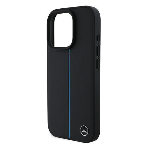 Mercedes-Benz Mercedes-Benz iPhone 16 Pro Backcover hoesje - Magsafe - Genuine Leather - Blue Line - Zwart Mercedes-Benz Mercedes-Benz iPhone 16 Pro Backcover hoesje - Magsafe - Genuine Leather - Blue Line - Zwart