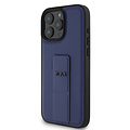 Tumi Tumi iPhone 16 Pro Max Back cover coque - Leather with Grip Stand - Embossed Balistic Pattern - Bleu