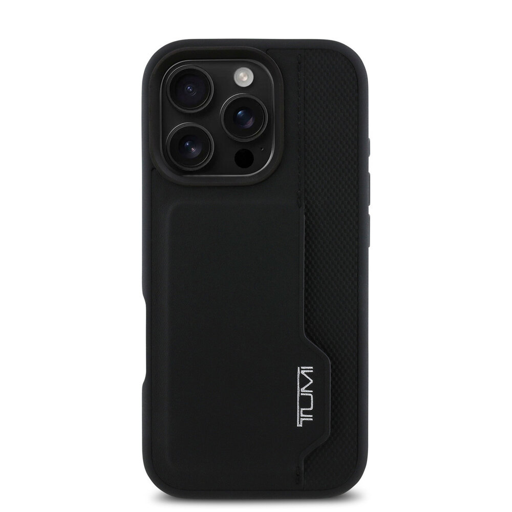 Tumi Tumi iPhone 16 Pro Max Back-Cover hul - Leather with Vertical Card Slot - Schwarz Tumi Tumi iPhone 16 Pro Max Back-Cover hul - Leather with Vertical Card Slot - Schwarz