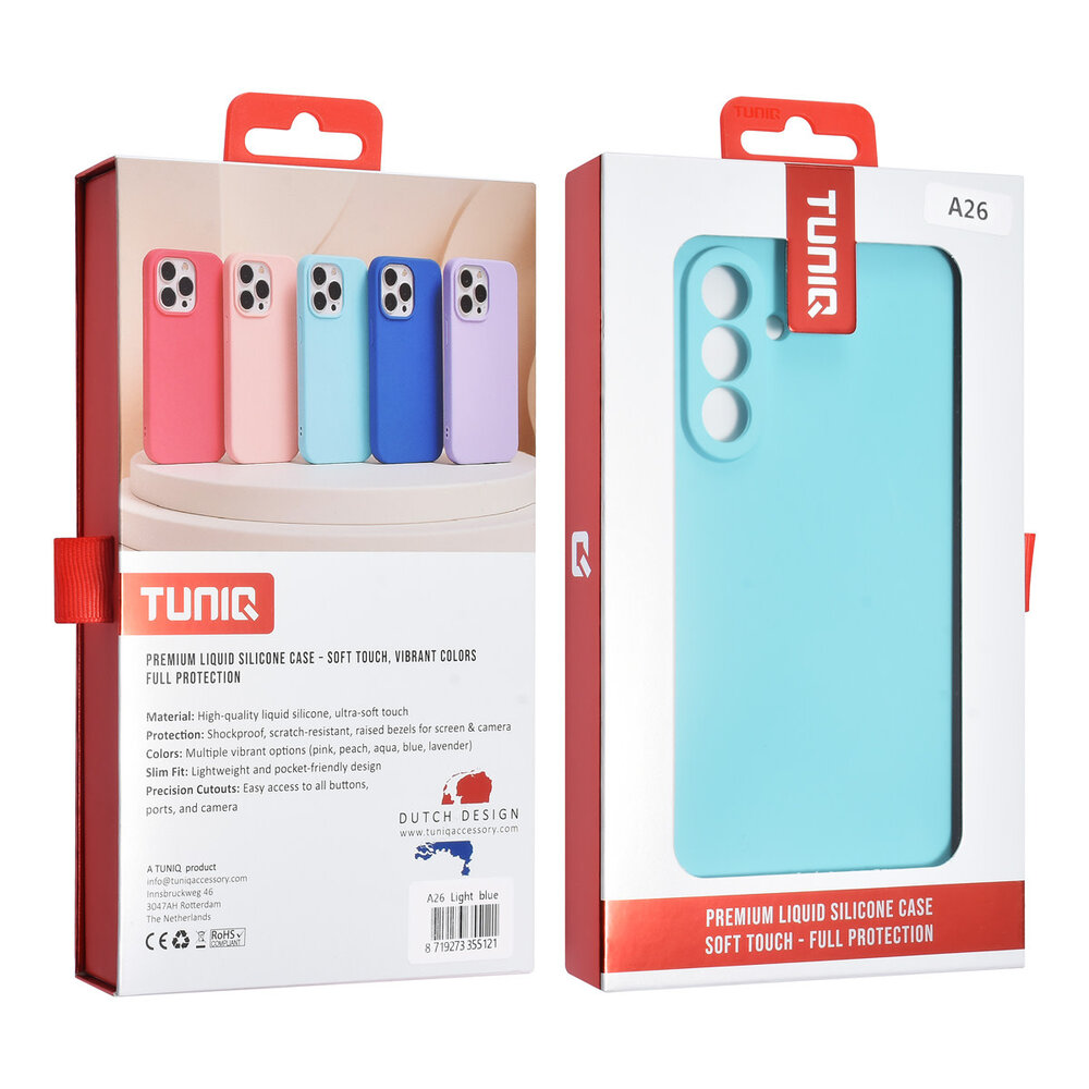 TUNIQ TUNIQ Galaxy A26 Backcover hoesje - Koraalblauw TUNIQ TUNIQ Galaxy A26 Backcover hoesje - Koraalblauw