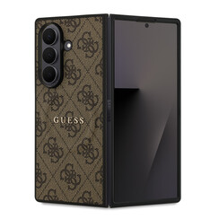 Guess Galaxy Z Fold 7 Back-Cover hul - Magsafe PU Leather - 4G Classic Logo - Braun