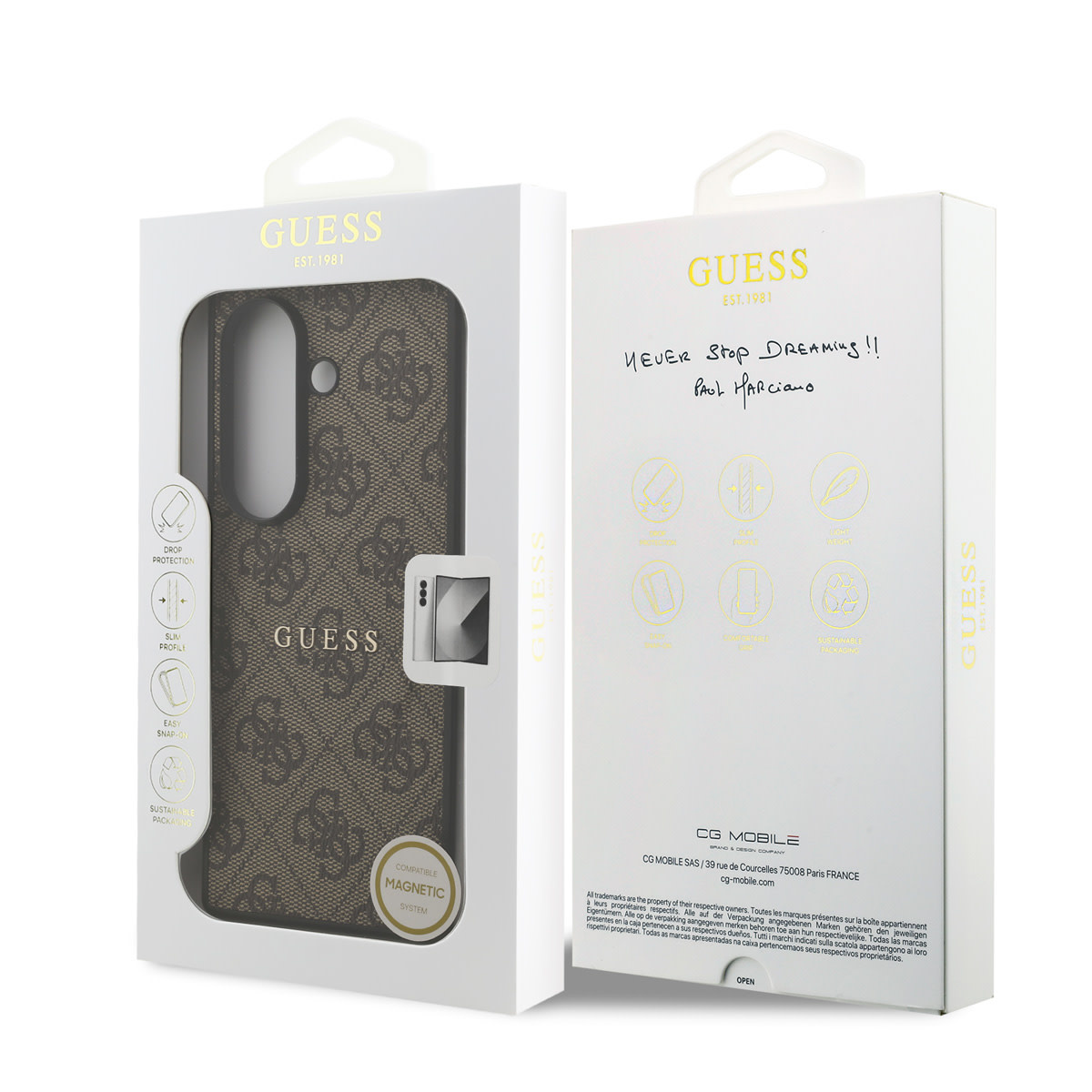 Guess Guess Galaxy Z Fold 7 Backcover hoesje - Magsafe PU Leather - 4G Classic Logo - Bruin, foto 6 van 6