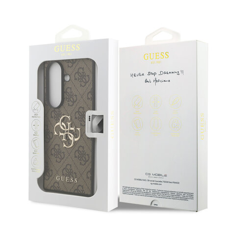 Guess Guess Galaxy Z Fold 7 Backcover hoesje - 4G - Big Metal Logo - Bruin