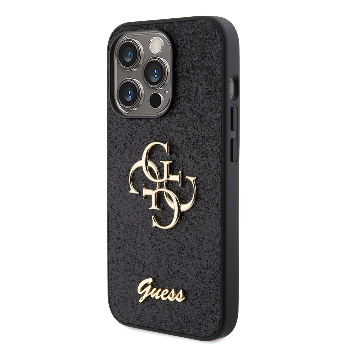 Guess Guess iPhone 15 Pro Backcover hoesje - Big 4G - Fixed Glitter - Zwart, foto 2 van 6
