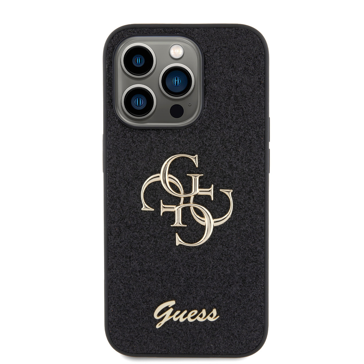 Guess Guess iPhone 15 Pro Backcover hoesje - Big 4G - Fixed Glitter - Zwart, foto 3 van 6