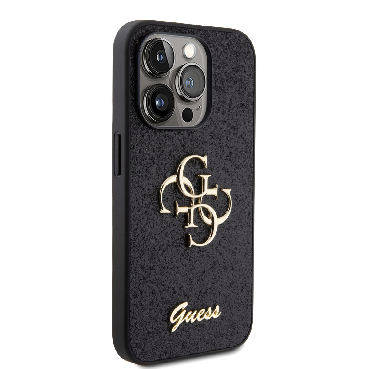 Guess Guess iPhone 15 Pro Backcover hoesje - Big 4G - Fixed Glitter - Zwart, foto 4 van 6