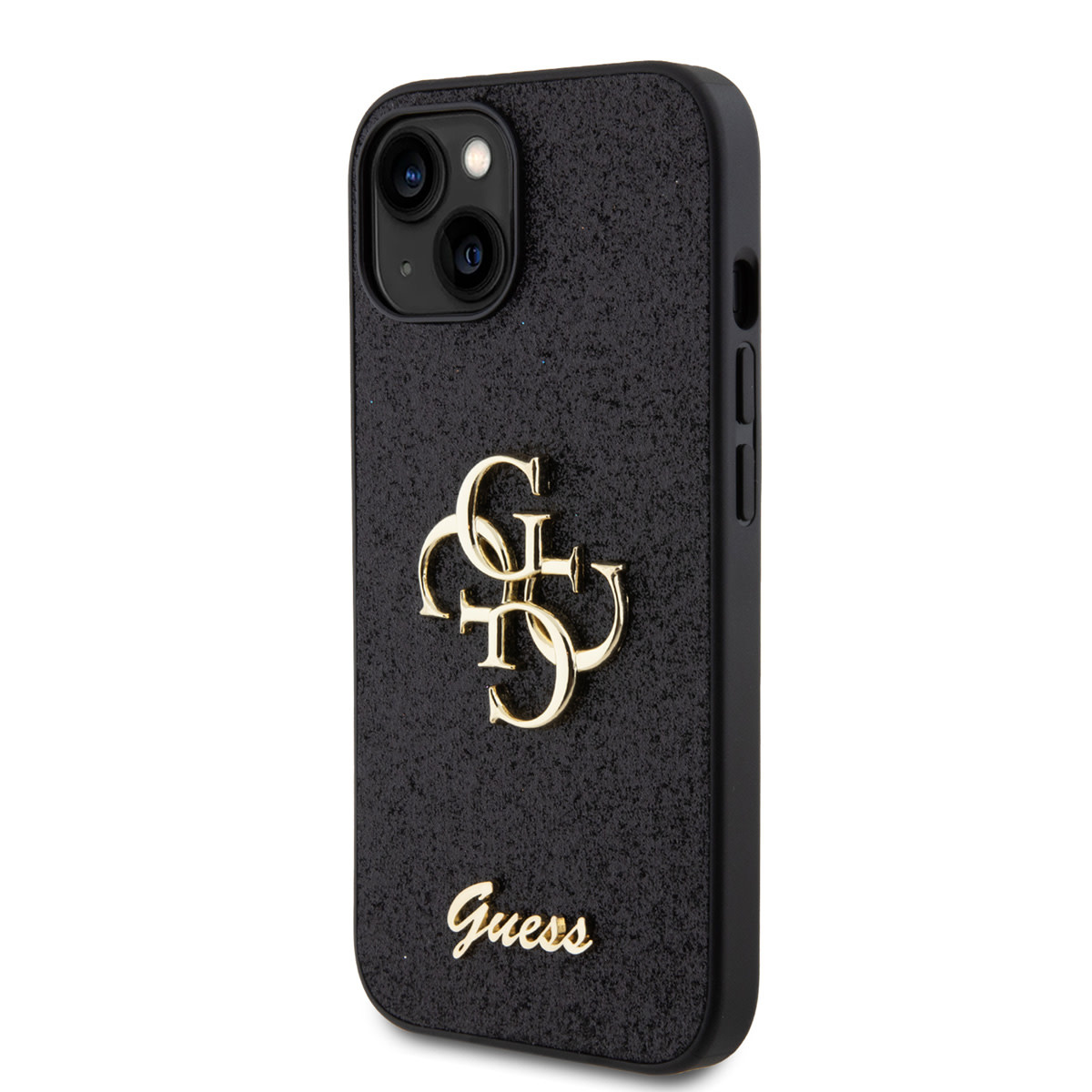 Guess Guess iPhone 15 Backcover hoesje - Big 4G - Fixed Glitter - Zwart, foto 2 van 6