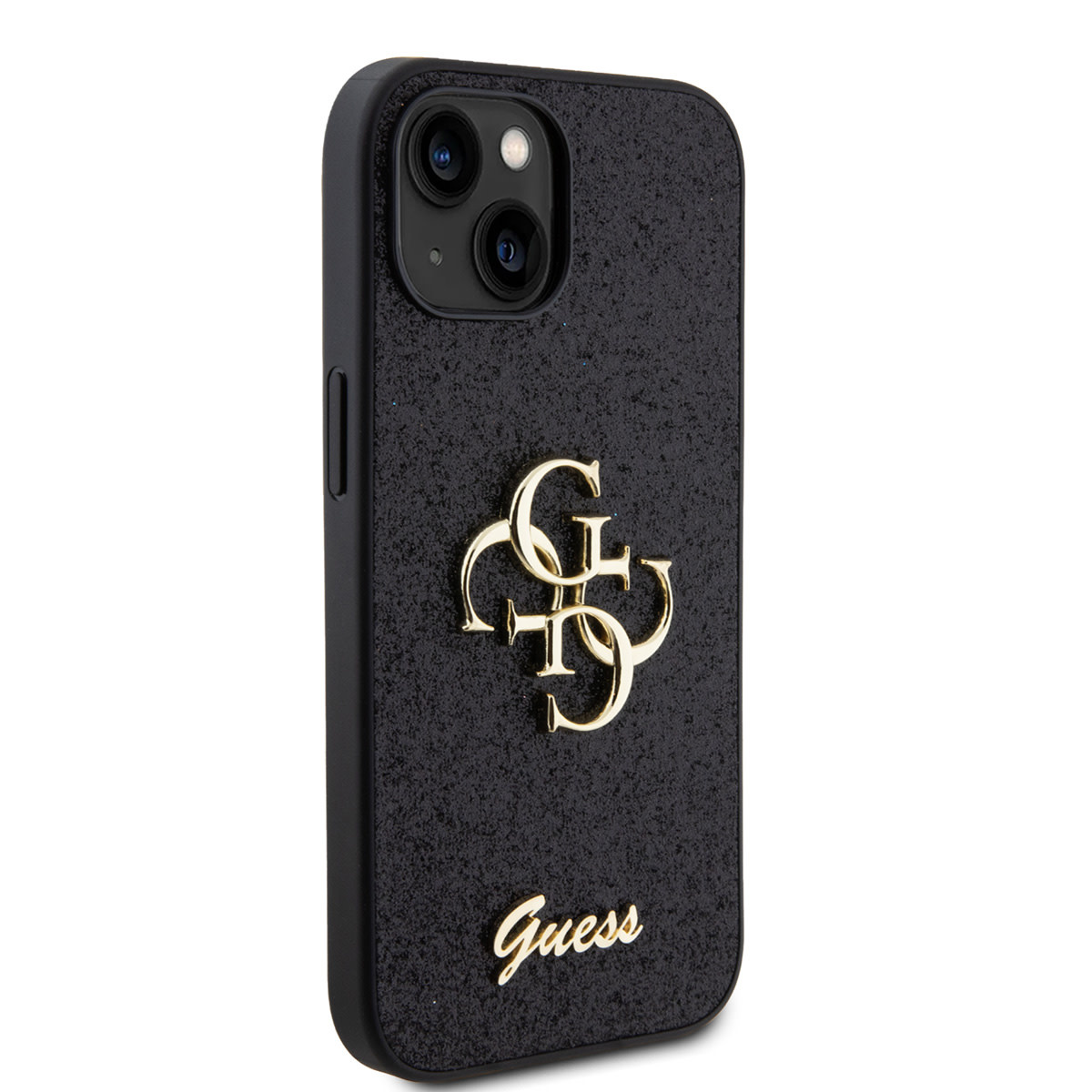 Guess Guess iPhone 15 Backcover hoesje - Big 4G - Fixed Glitter - Zwart, foto 4 van 6