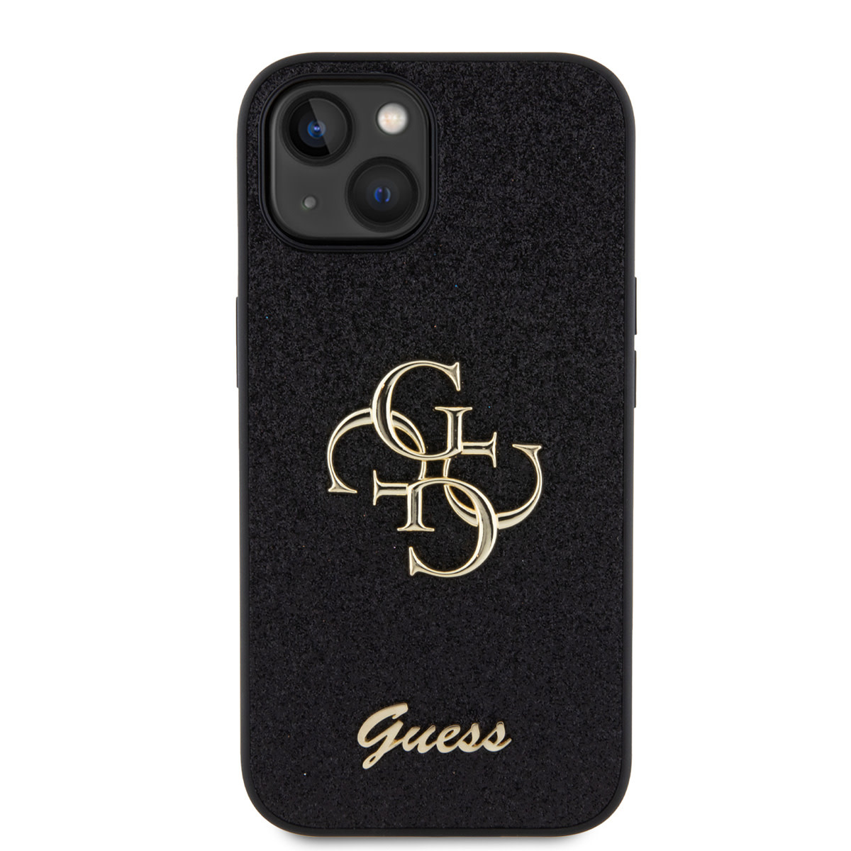 Guess Guess iPhone 15 Backcover hoesje - Big 4G - Fixed Glitter - Zwart, foto 3 van 6