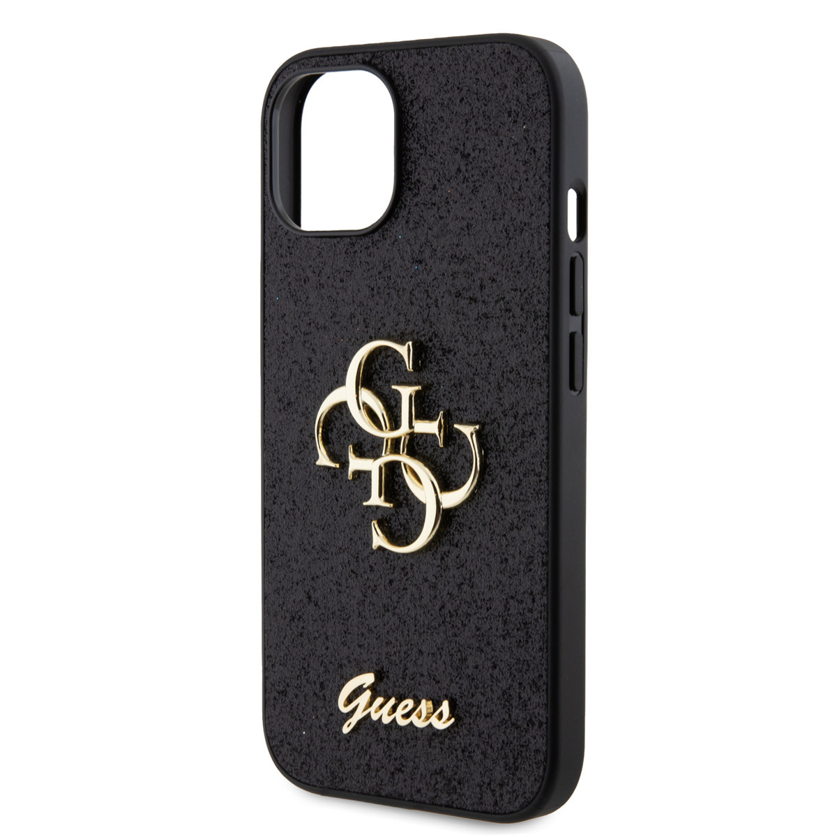 Guess Guess iPhone 15 Backcover hoesje - Big 4G - Fixed Glitter - Zwart, foto 5 van 6
