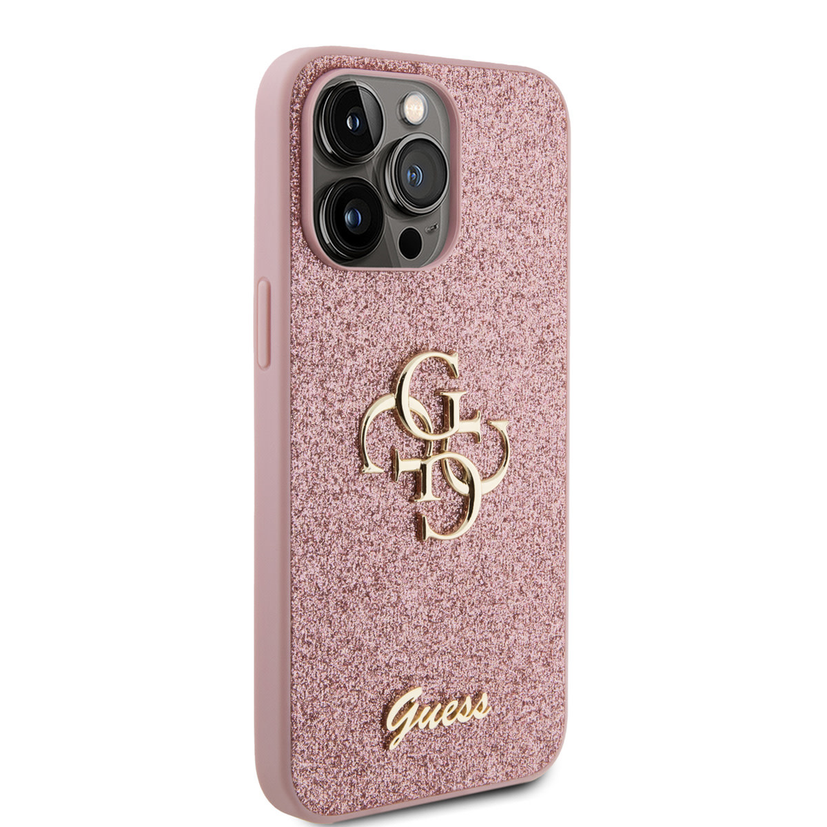 Guess Guess iPhone 15 Pro Max Backcover hoesje - Big 4G - Fixed Glitter - Roze, foto 4 van 6