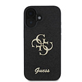 Guess Guess iPhone 16 Backcover hoesje - Big 4G - Fixed Glitter - Zwart