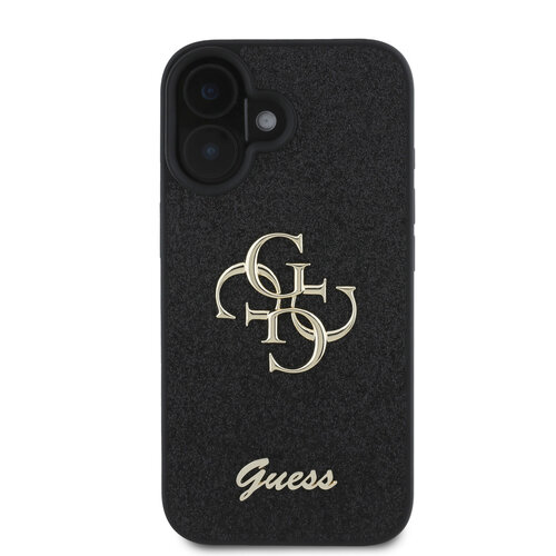 Guess Guess iPhone 16 Back cover case - Big 4G - Fixed Glitter - Black