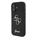 Guess Guess iPhone 16 Back cover case - Big 4G - Fixed Glitter - Black