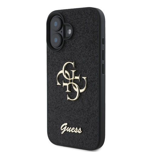 Guess Guess iPhone 16 Back cover case - Big 4G - Fixed Glitter - Black