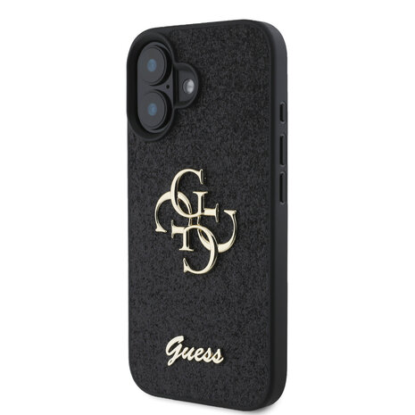 Guess Guess iPhone 16 Back cover case - Big 4G - Fixed Glitter - Black Guess Guess iPhone 16 Back cover case - Big 4G - Fixed Glitter - Black