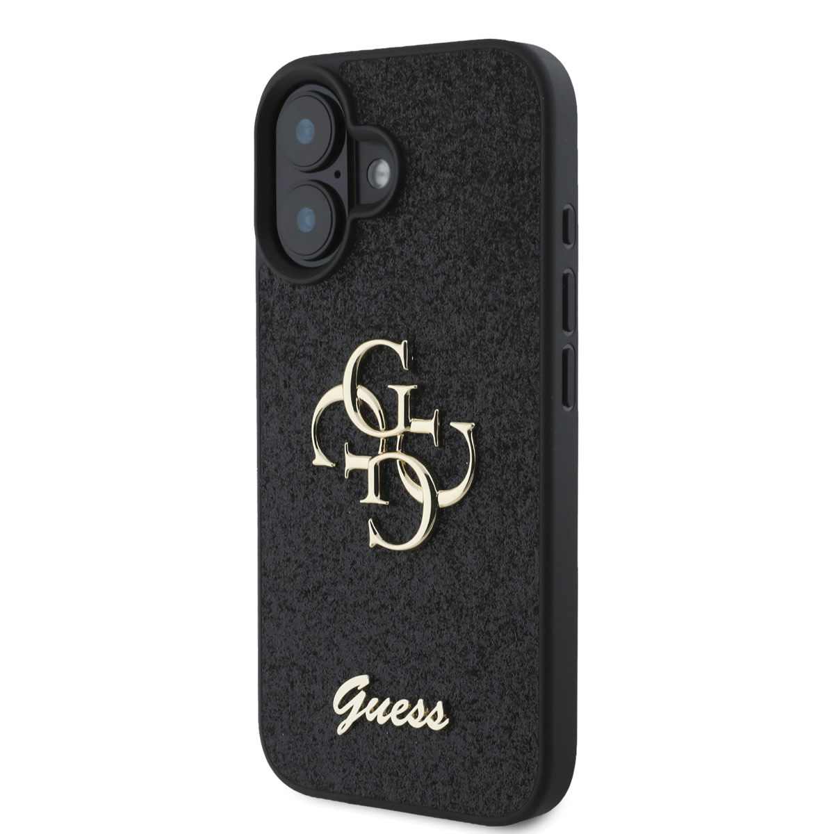 Guess Guess iPhone 16 Backcover hoesje - Big 4G - Fixed Glitter - Zwart, foto 2 van 6