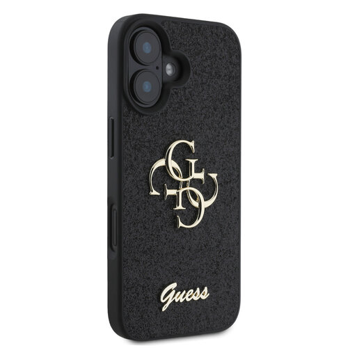 Guess Guess iPhone 16 Back cover case - Big 4G - Fixed Glitter - Black