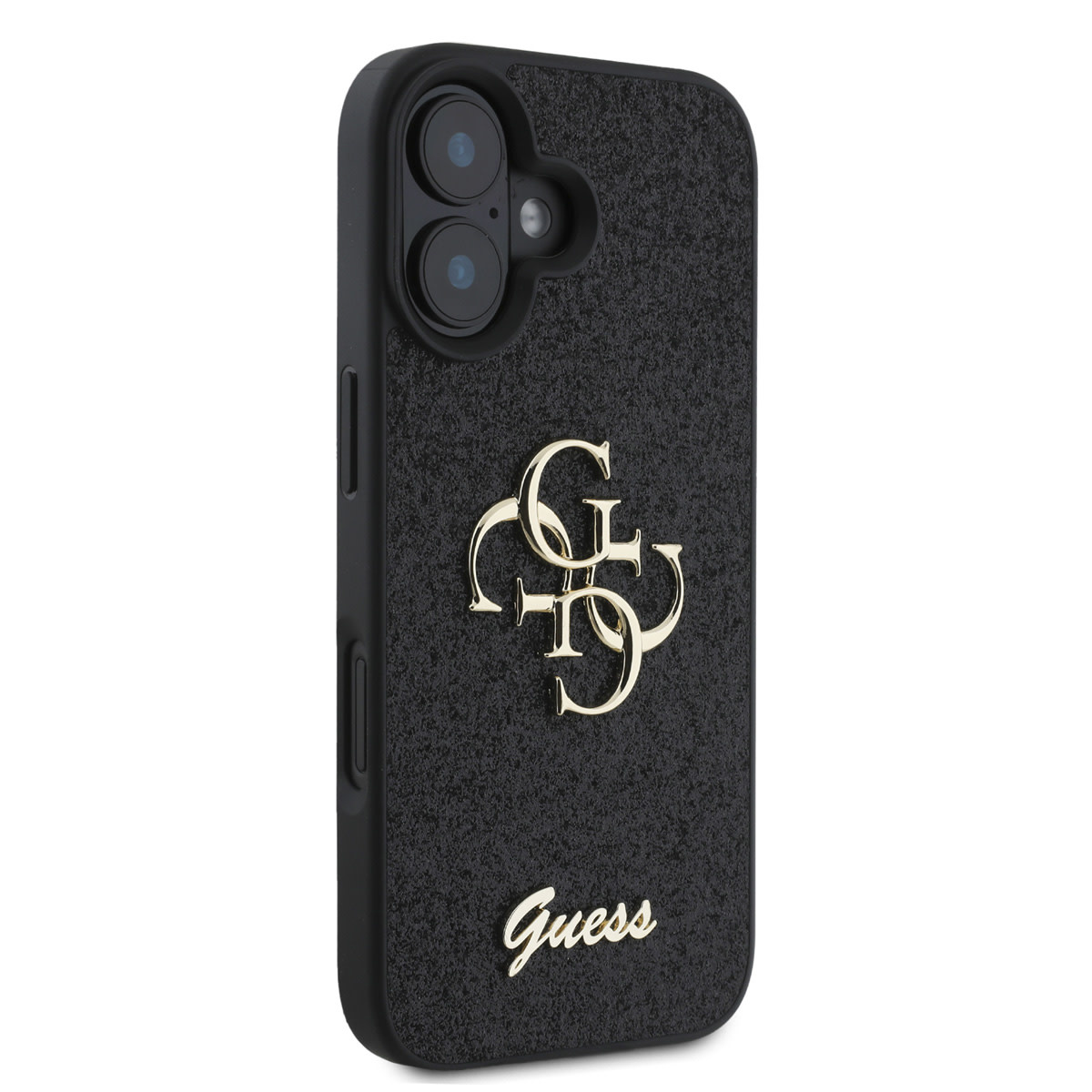 Guess Guess iPhone 16 Backcover hoesje - Big 4G - Fixed Glitter - Zwart, foto 4 van 6