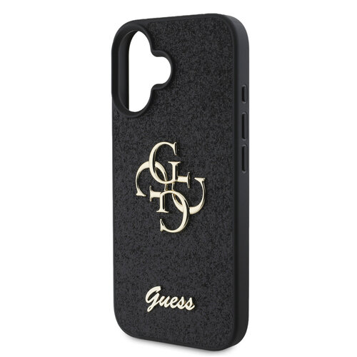 Guess Guess iPhone 16 Back cover case - Big 4G - Fixed Glitter - Black
