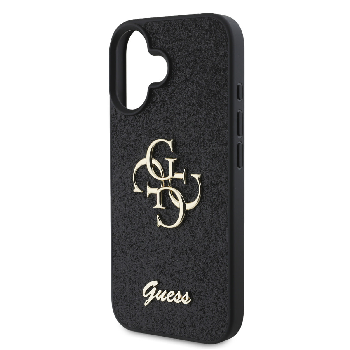 Guess Guess iPhone 16 Backcover hoesje - Big 4G - Fixed Glitter - Zwart, foto 5 van 6