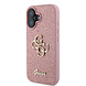 Guess Guess iPhone 16 Back cover coque - Big 4G - Fixed Glitter - Rose Guess Guess iPhone 16 Back cover coque - Big 4G - Fixed Glitter - Rose