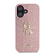 Guess Guess iPhone 16 Back cover coque - Big 4G - Fixed Glitter - Rose Guess Guess iPhone 16 Back cover coque - Big 4G - Fixed Glitter - Rose