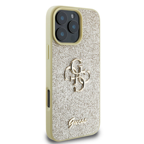 Guess Guess iPhone 16 Pro Max Back cover coque - Big 4G - Fixed Glitter - Or