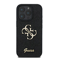 Guess Guess iPhone 16 Pro Max Back cover case - Big 4G - Fixed Glitter - Black