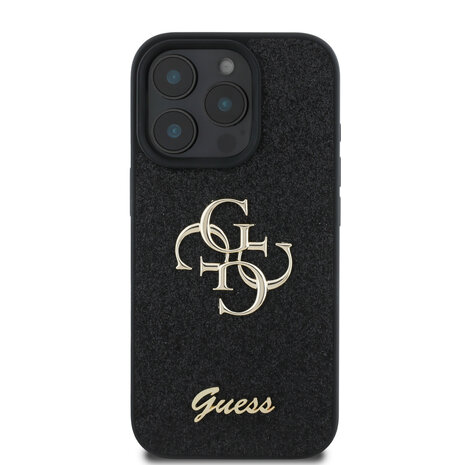 Guess Guess iPhone 16 Pro Max Back-Cover hul - Big 4G - Fixed Glitter - Schwarz Guess Guess iPhone 16 Pro Max Back-Cover hul - Big 4G - Fixed Glitter - Schwarz