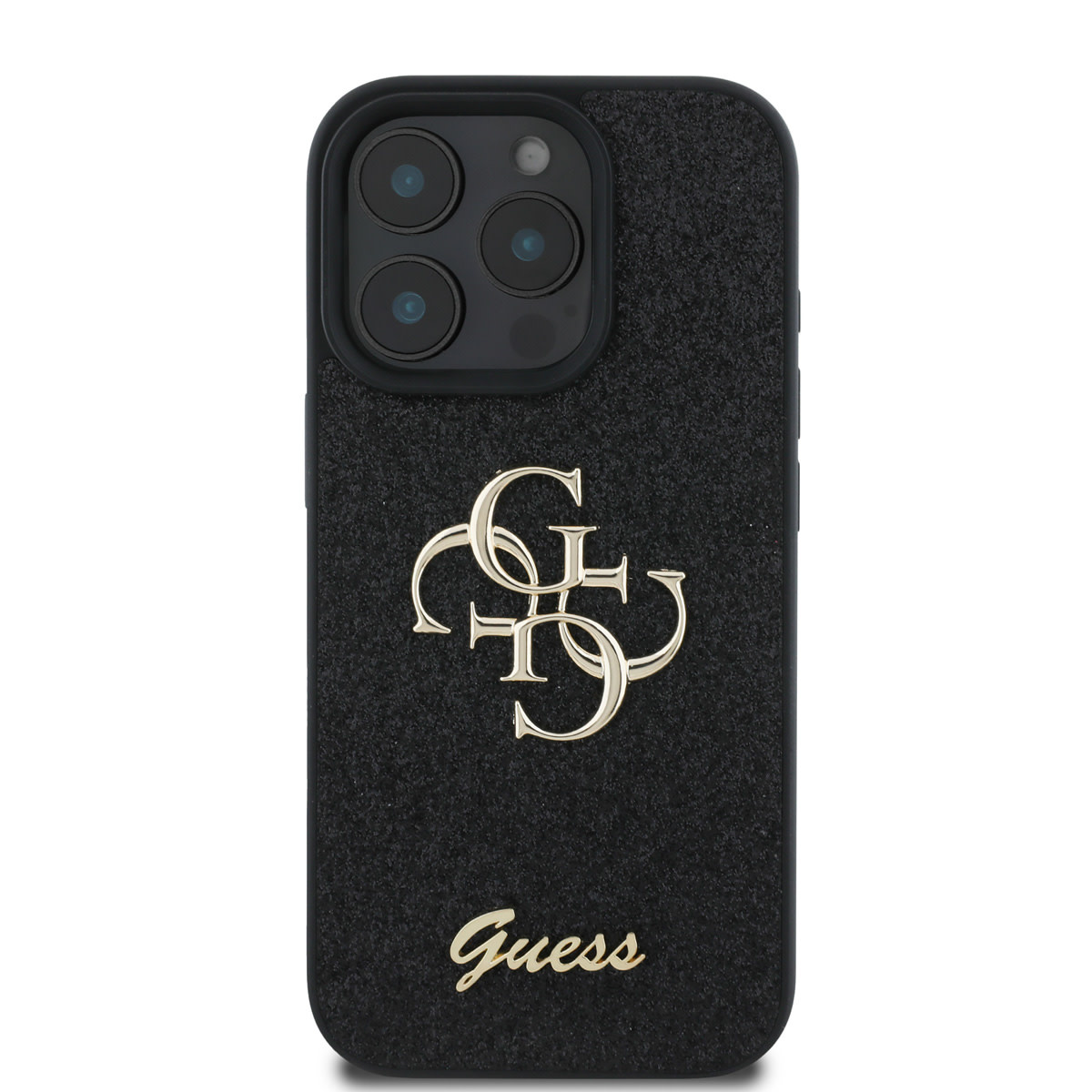 Guess Guess iPhone 16 Pro Max Backcover hoesje - Big 4G - Fixed Glitter - Zwart, foto 3 van 6