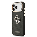Guess Guess iPhone 17 Pro Max/iPhone 18 Pro Max Handyhülle 4G Großes Metalllogo Goldfarbener Rand - Schwarz