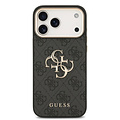 Guess Guess iPhone 17 Pro Max/iPhone 18 Pro Max Handyhülle 4G Großes Metalllogo Goldfarbener Rand - Schwarz